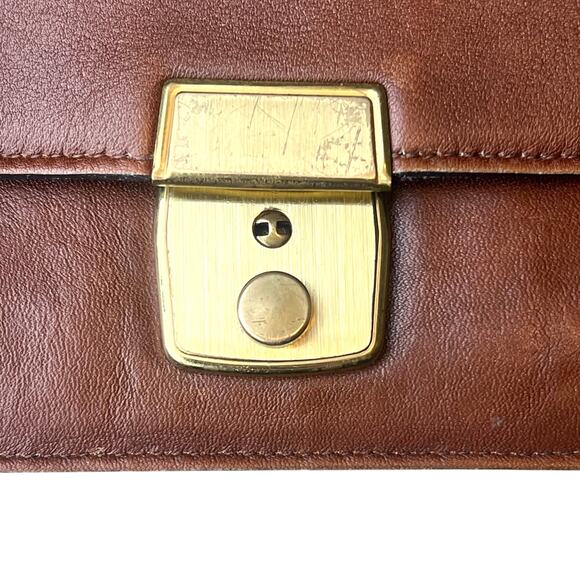 Vintage Gary's Of California Brown Leather Clutch Envelope Bag Wallet - Picture 2 of 16